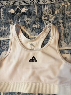 Adidas White Sports Bra with Black Logo